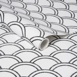 Scallops Peel & Stick Wallpaper Black/White - Opalhouse™: Removable Vinyl, Self-Adhesive, Washable, 27.5 Sq Ft Coverage 7 Scallops Peel & Stick Wallpaper Black/White - Opalhouse™: Removable Vinyl, Self-Adhesive, Washable, 27.5 Sq Ft Coverage -Opalhouse GUEST 36bdc80c 2454 4554 ba71 972df09ef6d3