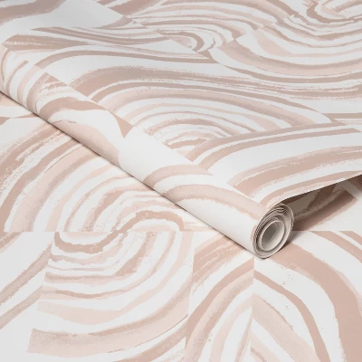 Agate Stone Peel & Stick Wallpaper Cream - Opalhouse™: Removable, Self-Adhesive, Geometric Swirl, 27.5 Sq Ft Coverage 4 Agate Stone Peel & Stick Wallpaper Cream - Opalhouse™: Removable, Self-Adhesive, Geometric Swirl, 27.5 Sq Ft Coverage - Image 4