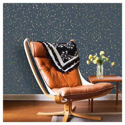 Celestial Peel & Stick Wallpaper Navy/Gold - Opalhouse™: Removable Vinyl, Self-Adhesive, Stain-Resistant, 27.5 Sq Ft Coverage 4 Celestial Peel & Stick Wallpaper Navy/Gold - Opalhouse™: Removable Vinyl, Self-Adhesive, Stain-Resistant, 27.5 Sq Ft Coverage - Image 4