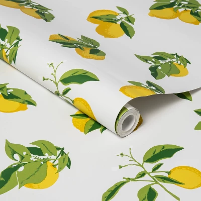 Lemons Peel & Stick Wallpaper Yellow - Opalhouse™: Cute Removable Vinyl, Repositionable, Stain-Resistant, Washable 4 Lemons Peel & Stick Wallpaper Yellow - Opalhouse™: Cute Removable Vinyl, Repositionable, Stain-Resistant, Washable - Image 4