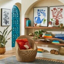 (Set Of 3) 24" X 30" Reductive Floral Framed Wall Canvas - Opalhouse⢠Designed With Jungalowā¢