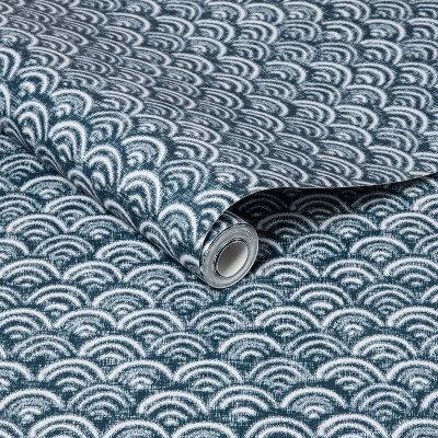 Rainbow Scallops Peel & Stick Wallpaper Blue/White - Opalhouse™: Removable, Temporary, Vinyl, Kitchen Decor 4 Rainbow Scallops Peel & Stick Wallpaper Blue/White - Opalhouse™: Removable, Temporary, Vinyl, Kitchen Decor - Image 4