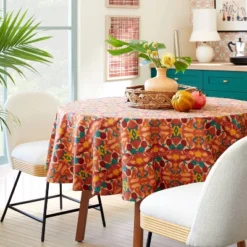 Opalhouse 11 70" Cotton Calling In The Abundance Round Tablecloth With Tassels - Opalhouseâ„¢ Designed With Jungalowâ„¢