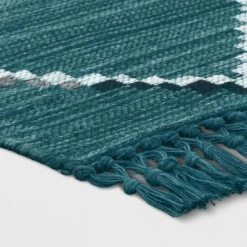 5' X 7' Soft Moroccan Tapestry With Double Knot Fringe Woven Outdoor Rug Teal - Opalhouse™ -Opalhouse GUEST 997dcd8d cab4 4f9a ac65 0ee138b4016b