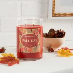 Opalhouse 21 21.5oz Lidded Glass Jar 2-Wick Fall Day Candle - Opalhouseâ„¢