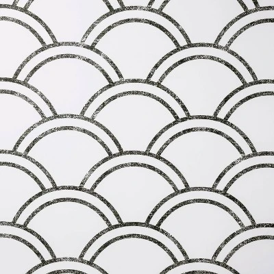 Scallops Peel & Stick Wallpaper Black/White - Opalhouse™: Removable Vinyl, Self-Adhesive, Washable, 27.5 Sq Ft Coverage 2 Scallops Peel & Stick Wallpaper Black/White - Opalhouse™: Removable Vinyl, Self-Adhesive, Washable, 27.5 Sq Ft Coverage - Image 2