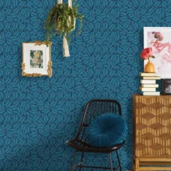 Layered Leaves Peel & Stick Wallpaper Blue - Opalhouse™: Removable, Self-Adhesive, Bohemian Botanical Decor -Opalhouse GUEST e08ca49c e7ef 4f2b 9bf8 0a4cbbbd6e1d
