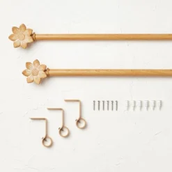 Flower Faux Wood Curtain Rod Natural Wood - Opalhouse™ Designed With Jungalow™ -Opalhouse GUEST f708ce89 3ca5 424d 80e2 a01cb7dd58aa